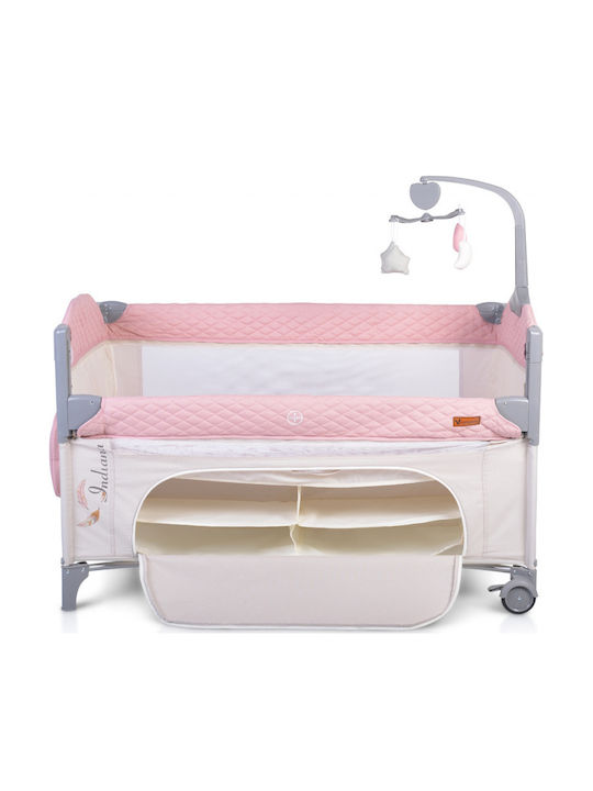 Cangaroo Indiana Laufstall 2 Ebenen mit Matratze Rosa 125x65cm