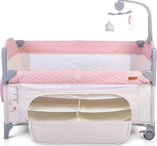 Cangaroo Indiana Loc de joacă 2 Nivele cu Saltea Roz 125x65cm