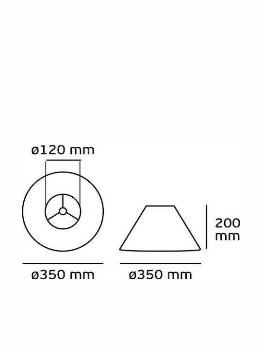 VK Lighting Conical Lamp Shade White with Diameter 35cm