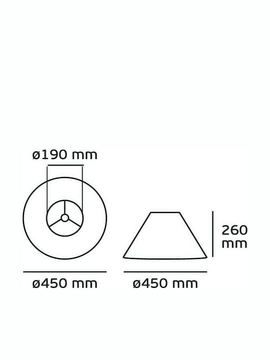 VK Lighting Konisch Lampenschirm Gray mit Durchmesser 45cm