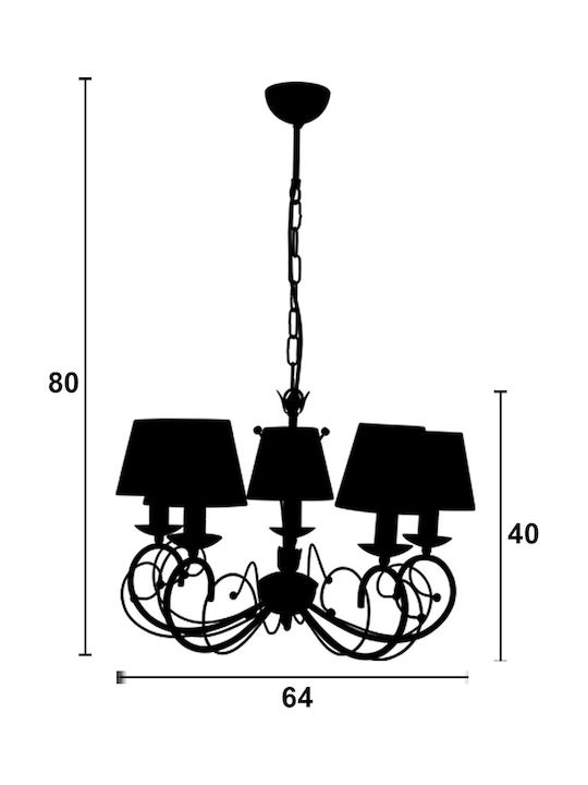 ArkoLight Chandelier Candlestick 5xE14 Beige 1362-1-5