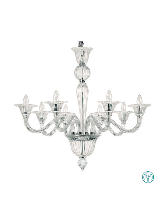 Ideal Lux Kronleuchter mit Kerzen Transparent