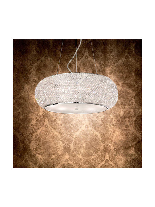 Ideal Lux Pasha Chandelier 6xE14 Ø45cm with Crystals Transparent 082158