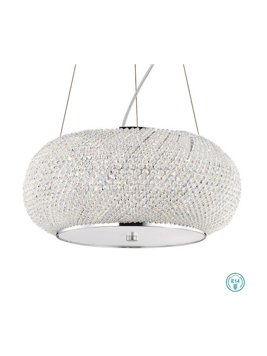 Ideal Lux Pasha Chandelier Ø45cm with Crystals Transparent