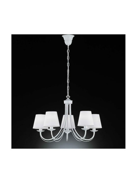 Trio Lighting Cortez Candelabru 5xE14 Ø66cm Alb 110600531