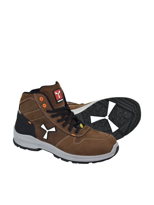 Payper Get Force Mid Waterproof Boots Safety Brown S3 with Certification P, ESD ,SRC