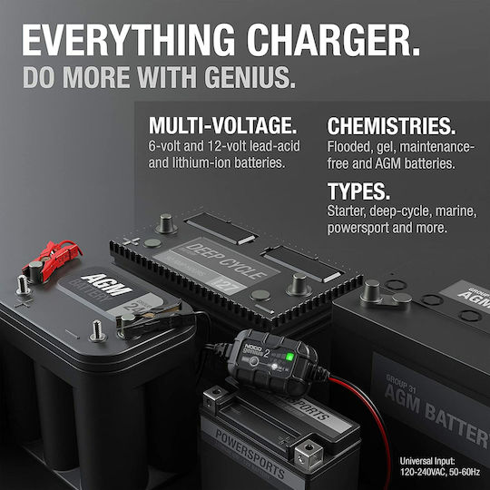 Noco Genius2 Car Battery Charger & Maintainer 6/12V
