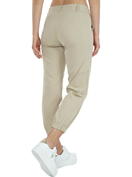 Only Women's High-waisted Fabric Trousers in Regular Fit Beige