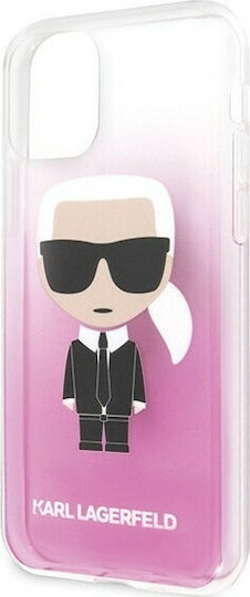 Karl Lagerfeld Iconic Karl Back Cover Σιλικόνης Ροζ (iPhone 11 Pro)