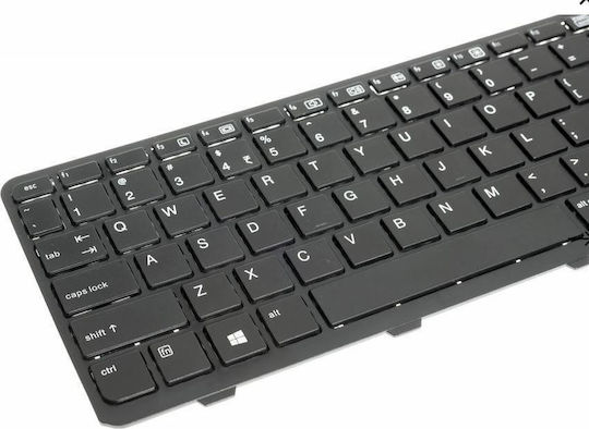 HP Πληκτρολόγιο Laptop για ProBook 650 G1 655 G1 χωρίς Πλαίσιο και Διάταξη Αγγλικά (US) σε Μαύρο χρώμα 40470US
