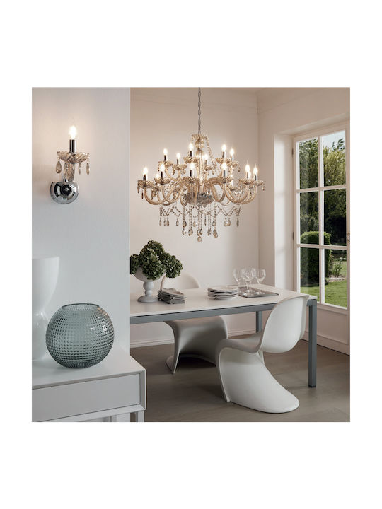 Eglo Basilano Candelabru 18xE14 Ø100cm Cu Sfeșnice Galben Miere 39095