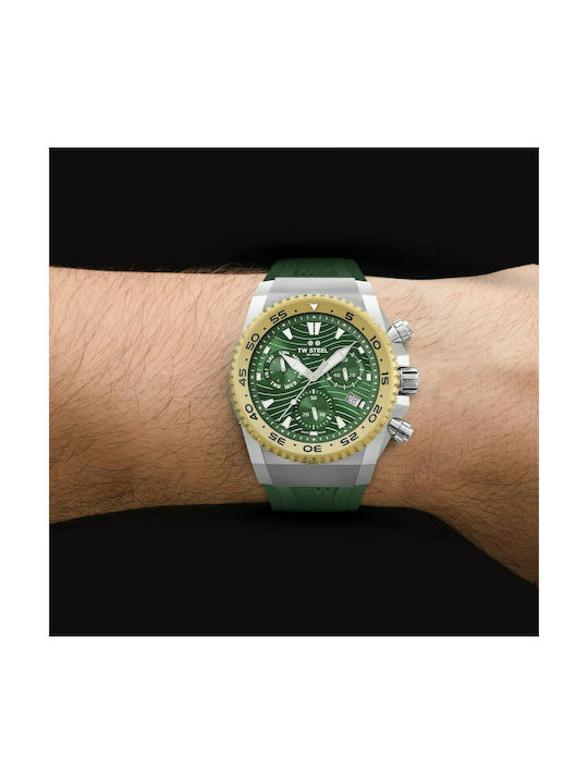 TW Steel Ρολόι Ace Driver Χρονογράφος με Δερμάτινο Λουράκι σε Πράσινο χρώμα