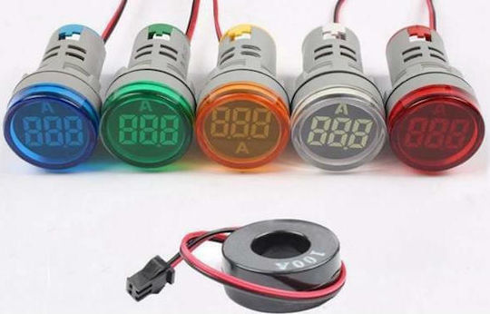 Taifa AD16-22DS Ammeter Electric Panel Digital Single-Phase Display 100A 380V Φ22 IP65 Yellow 022-611003803