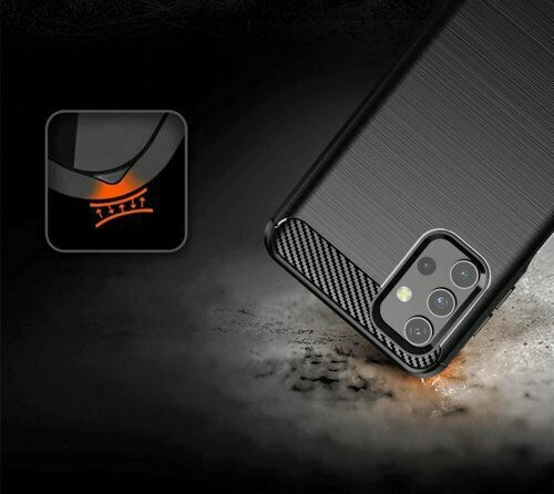 Hurtel Carbon Back Cover Σιλικόνης Μαύρο (Galaxy A32 5G)
