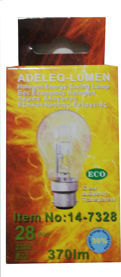 Adeleq Halogen Lamp for Socket B22 with Power 28W 230V