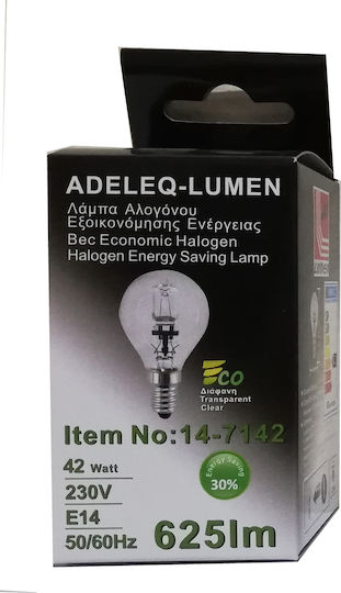 Adeleq Halogen Lamp for Socket E14 with Power 42W 230V