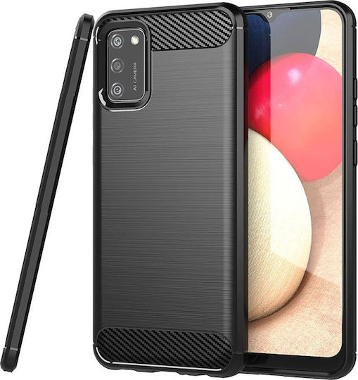 Hurtel Carbon Back Cover Σιλικόνης Μαύρο (Galaxy A02s)