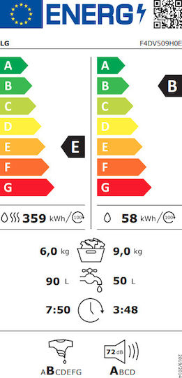 LG Mașină de spălat cu uscător 9kg/6kg Cu aburi 1400 Rotiri cu Wi-Fi