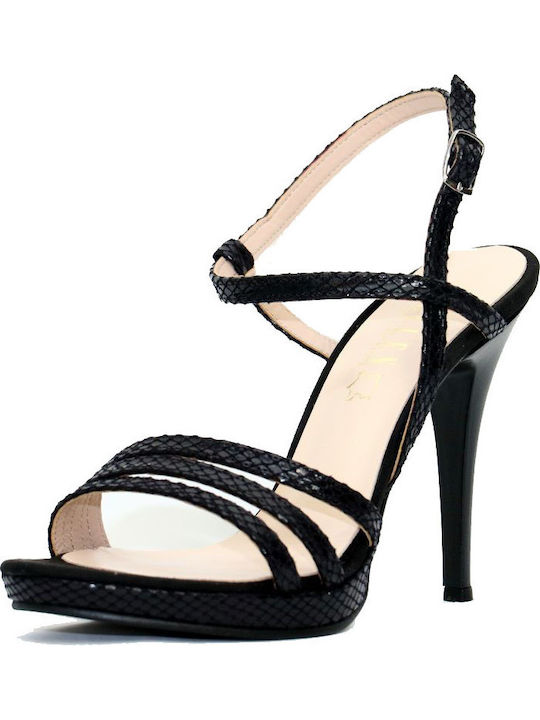 Stoff Sandalen Schwarz