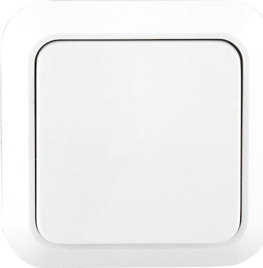 Aliberti Complete Wall Push Staircase Button with Frame White SIROS-575