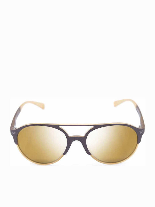 Police Game 7 Men's Sunglasses with Black Plastic Frame and Brown Lens SPL163 7ESG