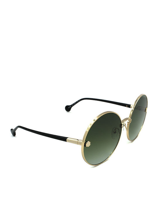 Salvatore Ferragamo Women's Sunglasses with Gold Metal Frame and Green Gradient Lens SF 189S 709