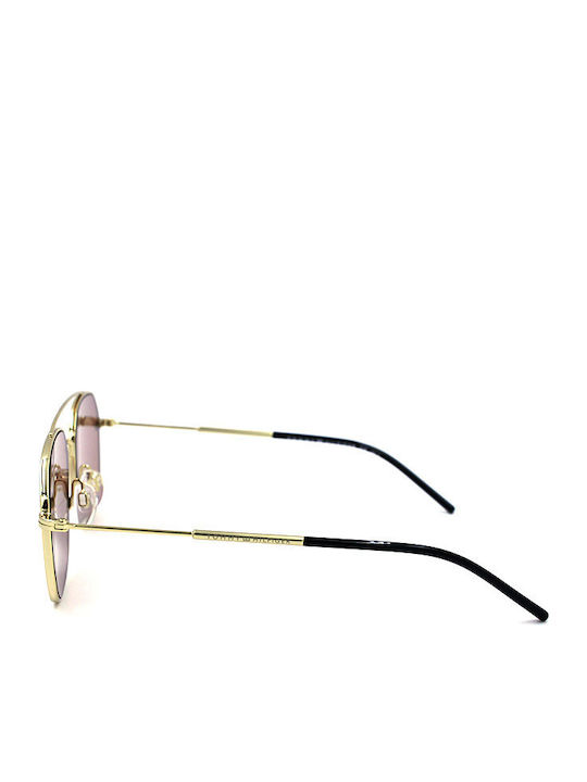 Tommy Hilfiger Herren Sonnenbrille mit Gold Metall Gestell und Rosa Linse