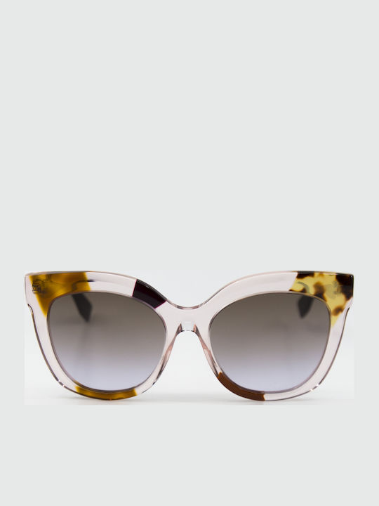 Fendi Fendi Damen Sonnenbrille mit Mehrfarbigem Horn umrandetem Rahmen