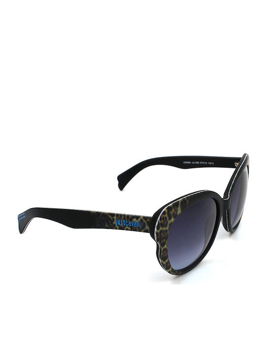 Just Cavalli Sonnenbrillen mit Schwarz Rahmen und Blau Spiegel Linse JC656S 05B