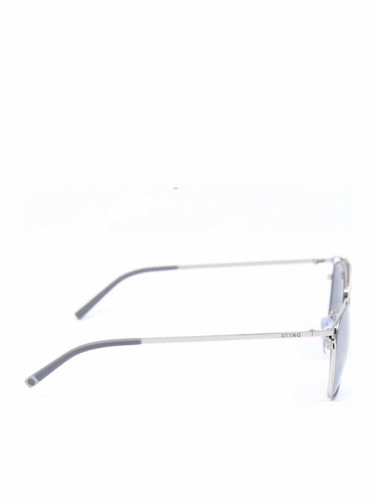 Sting Men's Sunglasses with Black Metal Frame and Black Mirror Lens SST136 H70X