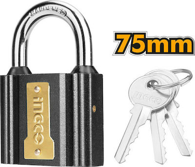 Ingco Steel Padlock Brass with Key 70mm 1pcs