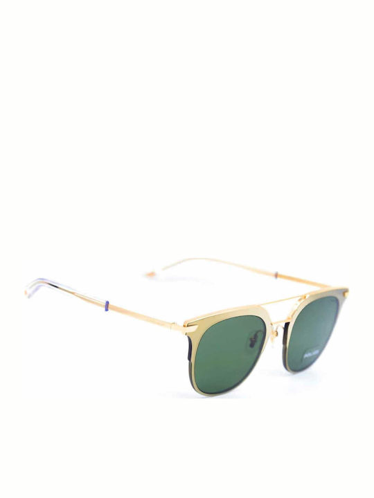 Police Sunglasses with Brown Frame and Green Lens SPL584 0300