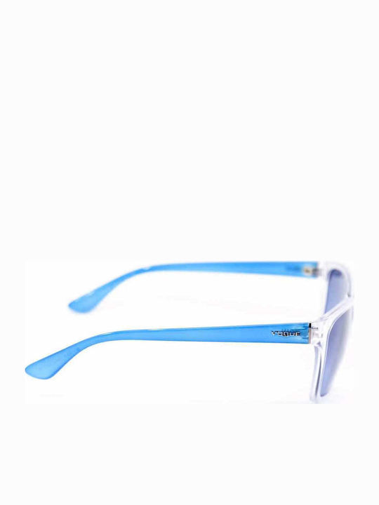 Vogue Women's Sunglasses with Transparent Plastic Frame and Blue Gradient Mirror Lens 2896S W745/8F