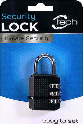 C-Tech Padlock Brass Combination Metal Black 22mm 1pcs