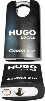 Hugo Locks Cobra 61P Steel Padlock Κρυμμένου Λαιμού with Key 61mm 1pcs