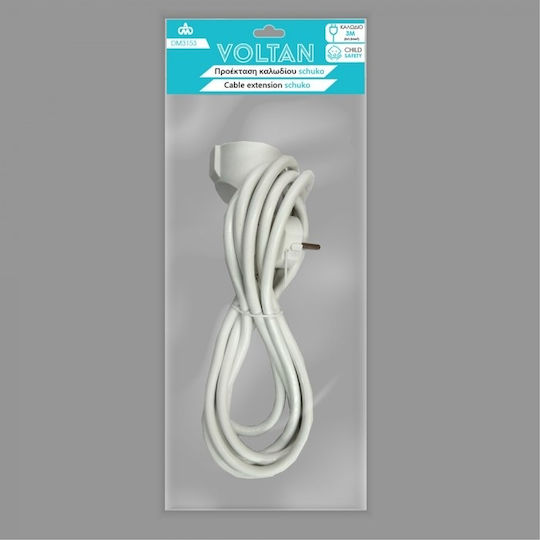 Extension Cable Cord 3x1.5mm²/3m White