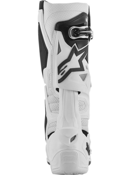 Alpinestars Tech 10 Supervented Ανδρικές Μπότες Motocross Αδιάβροχες Λευκές