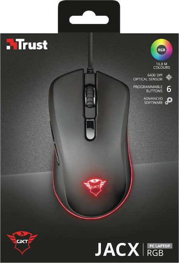 Trust GXT 930 RGB Gaming Gaming Maus 6400 DPI Schwarz