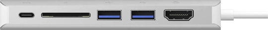 Icy Box USB-C Docking Station with HDMI 4K PD Ethernet White (IB-DK4034-CPD)
