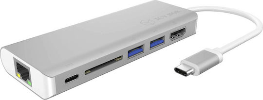 Icy Box USB-C Docking Station with HDMI 4K PD Ethernet White (IB-DK4034-CPD)