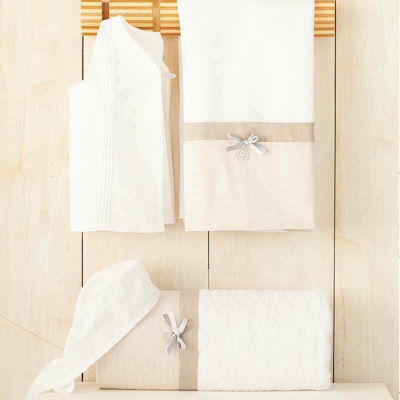 My Little Kiss Baptism Towel Set Oxford Λευκό