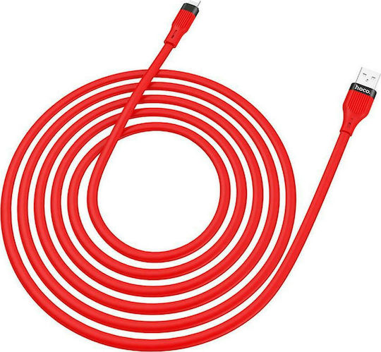 Hoco U72 Flat USB-C to Lightning Cable Red 1.2m