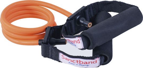 Sanctband Λάστιχο Γυμναστικής Σωληνωτό Μαλακό με Λαβές Πορτοκαλί 1.2m