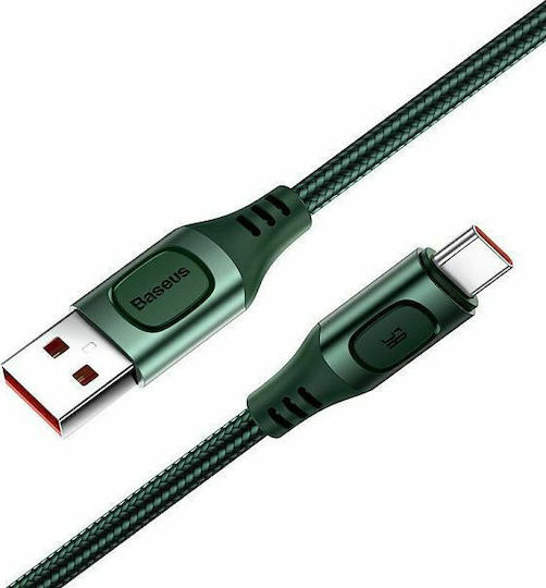 Baseus Power Delivery Braided USB 2.0 Cable USB-C Male - USB-A 15W Green 1m