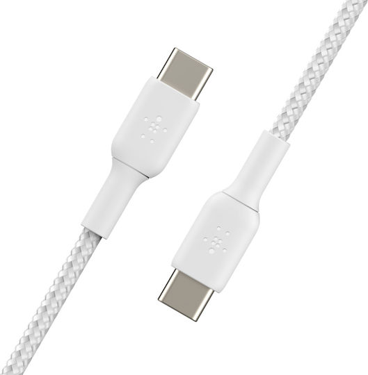Belkin Braided USB 2.0 Cable USB-C Male - USB-C 60W PD White 1m CAB004bt1MWH