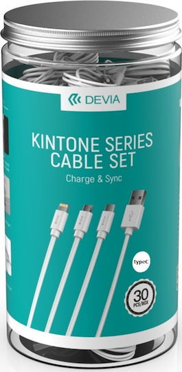 Devia Kintone USB 2.0 Kabel USB Typ-C männlich - USB-A Weiß 1m DVCB-351136