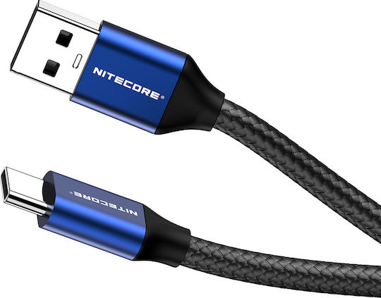NiteCore UAC20 Geflochten USB 2.0 Kabel USB-C männlich - USB-A Blau 1m (9060100848)