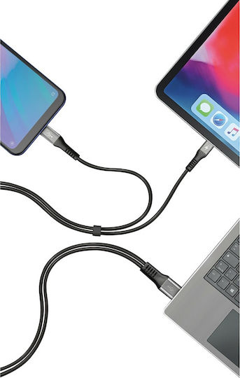 Lampa USB 2.0 Cable USB-C male - USB-A Μαύρο 1m L3869.9