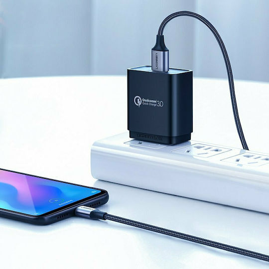 Ugreen Braided USB 2.0 Cable USB-C Male - USB-A Black 0.5m 60125