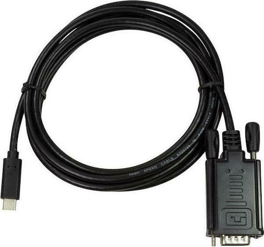 LogiLink USB 2.0 Кабел USB-C Мъжки - VGA Черен 3м UA0334